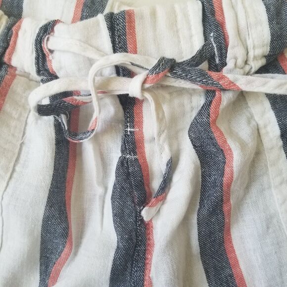 Just Living Striped linen Shorts Drawstring waist - Size L - Picture 3 of 3